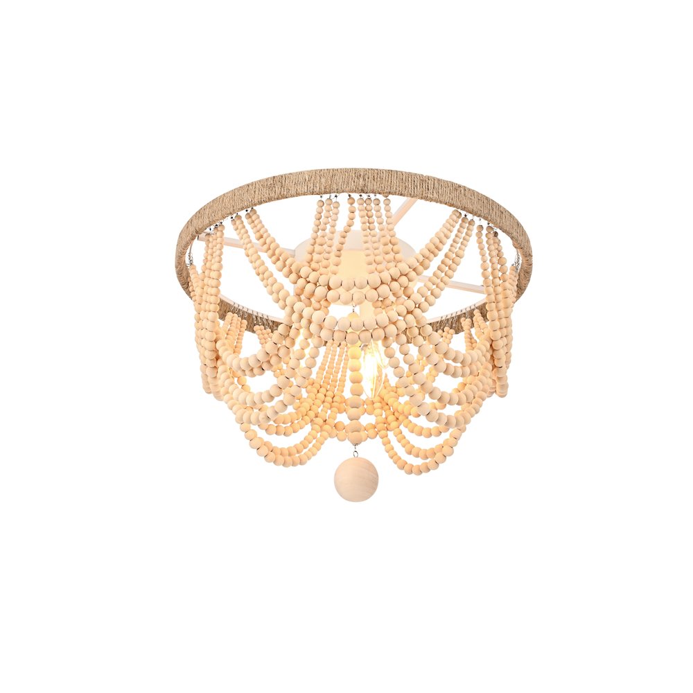 Jolie 16 Inch Beaded Flush Mount In Beige. Picture 3
