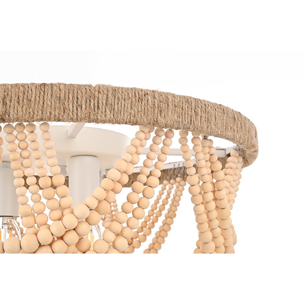 Jolie 16 Inch Beaded Flush Mount In Beige. Picture 5