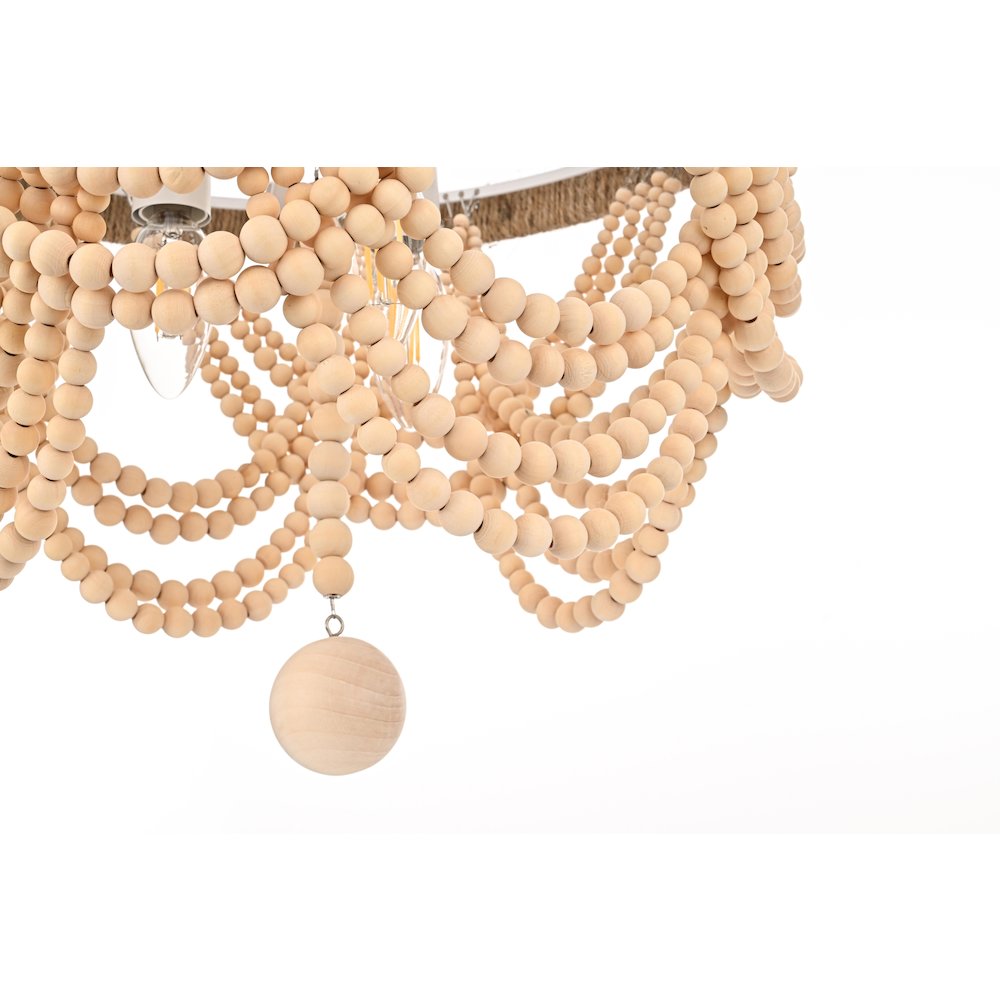 Jolie 16 Inch Beaded Flush Mount In Beige. Picture 6