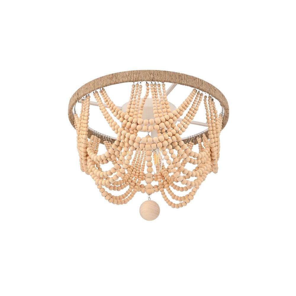 Jolie 16 Inch Beaded Flush Mount In Beige. Picture 7