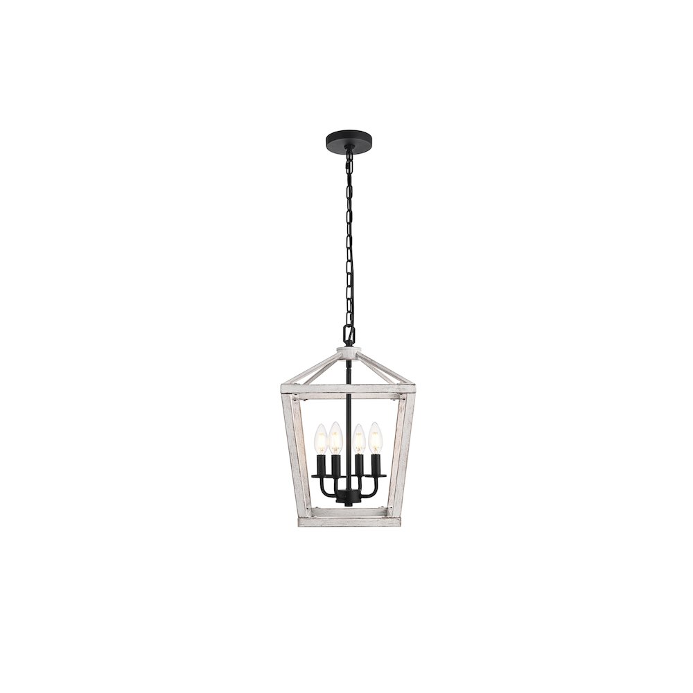 Gage 12 inch Latern Pendant in Weathered White and Black. Picture 1