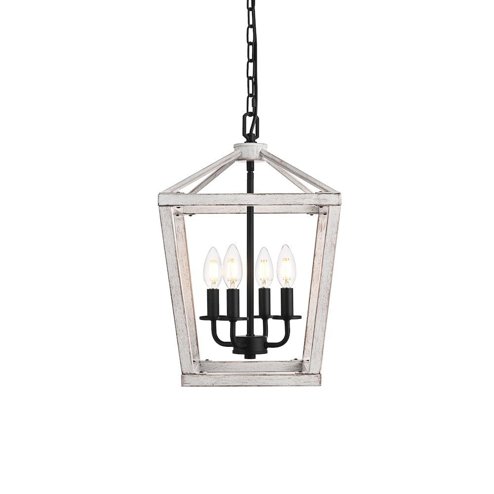 Gage 12 inch Latern Pendant in Weathered White and Black. Picture 2