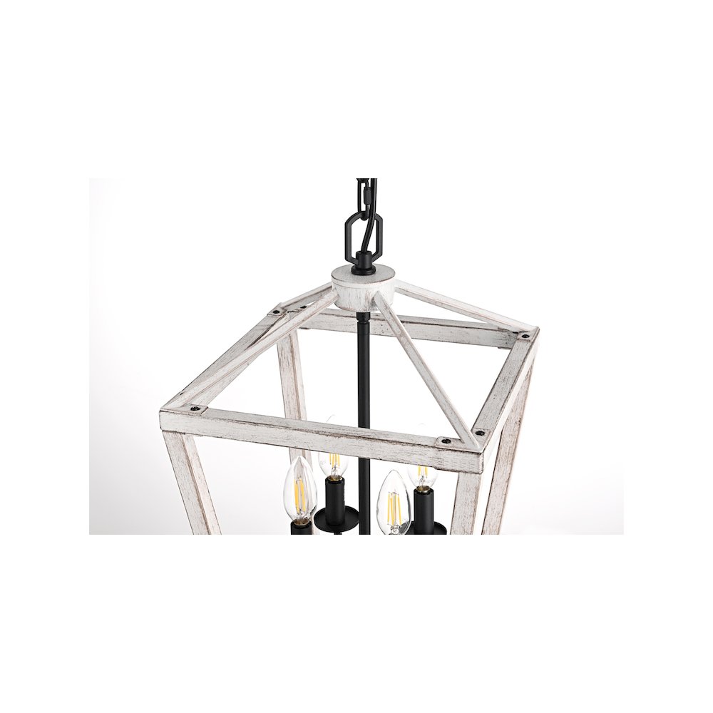 Gage 12 inch Latern Pendant in Weathered White and Black. Picture 3