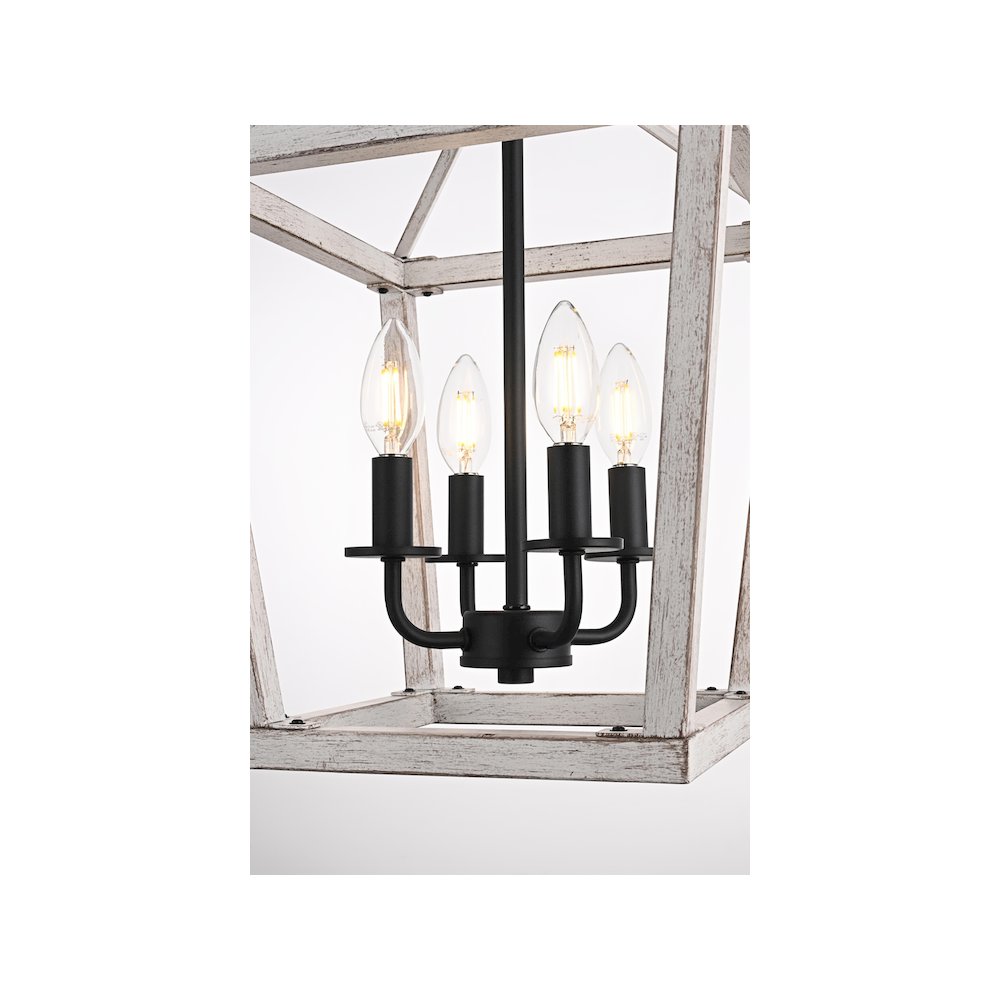 Gage 12 inch Latern Pendant in Weathered White and Black. Picture 4