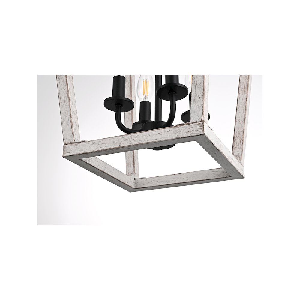 Gage 12 inch Latern Pendant in Weathered White and Black. Picture 5