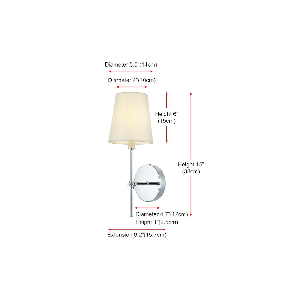 Mel 5.5 inch Wall Sconce in Chrome. Picture 7