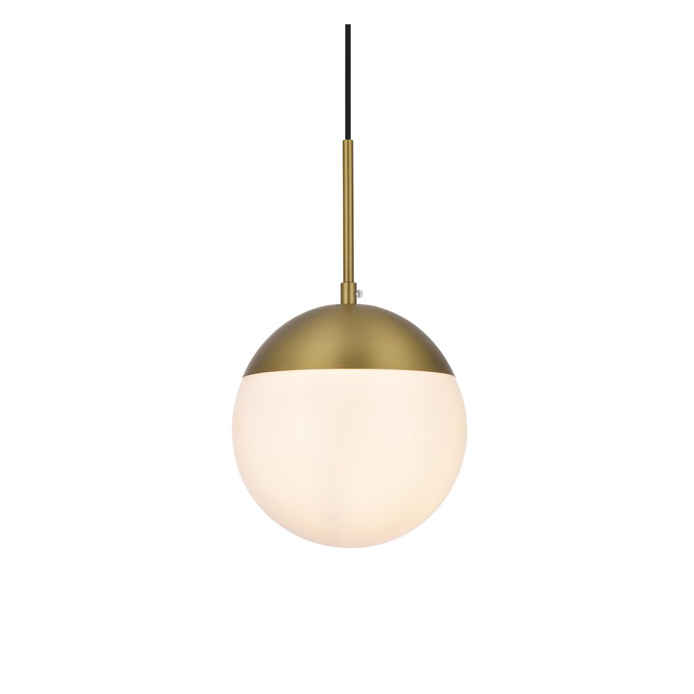 Eclipse 8 Inch Pendant Frosted White Shade in Satin Gold. Picture 3