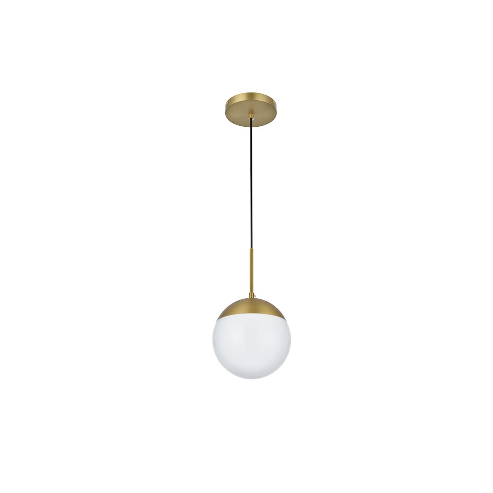 Eclipse 8 Inch Pendant Frosted White Shade in Satin Gold. Picture 8