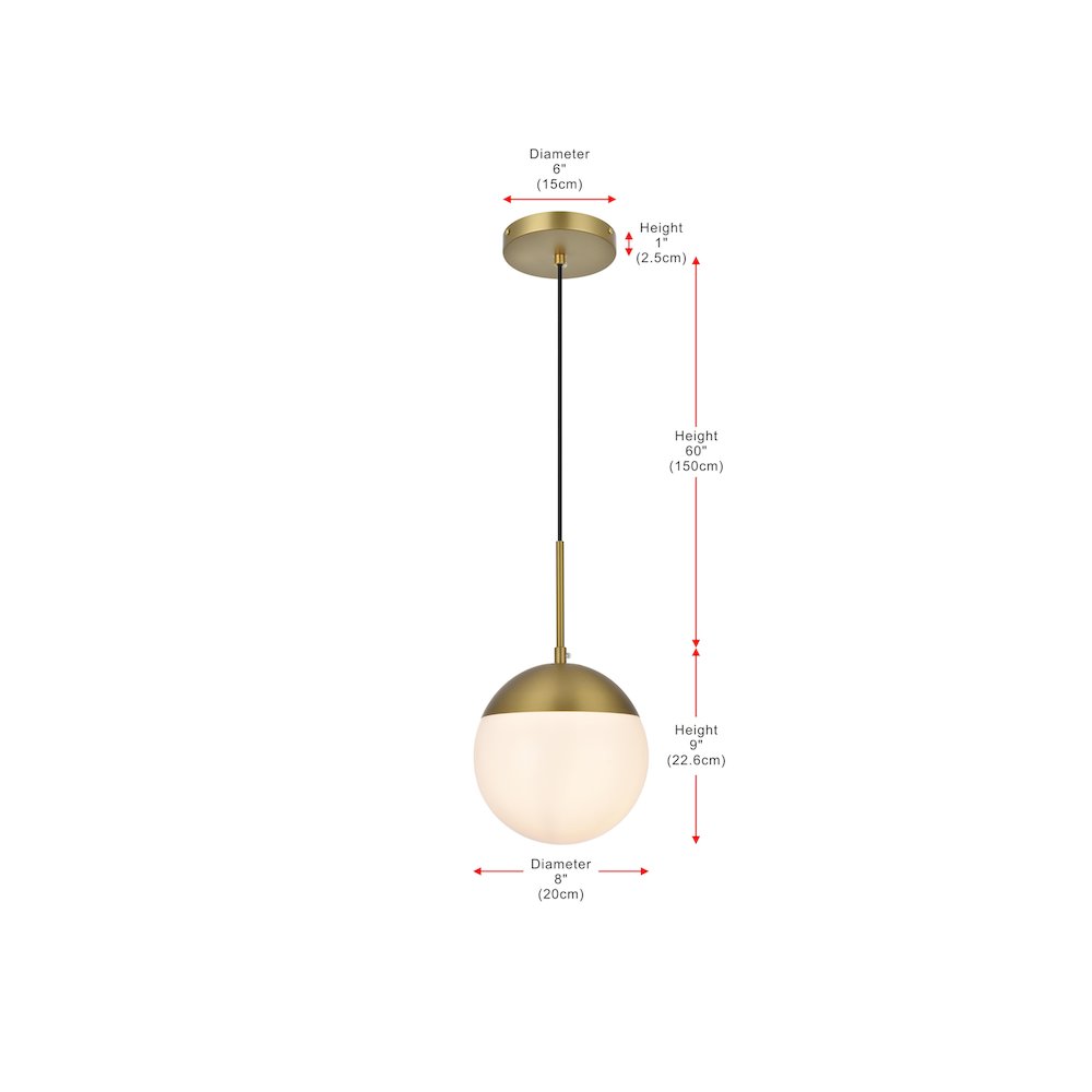 Eclipse 8 Inch Pendant Frosted White Shade in Satin Gold. Picture 9