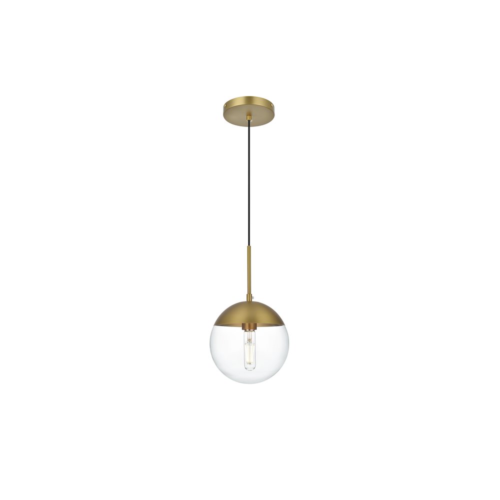 Eclipse 8 Inch Pendant Clear Shade in Chrome. Picture 1