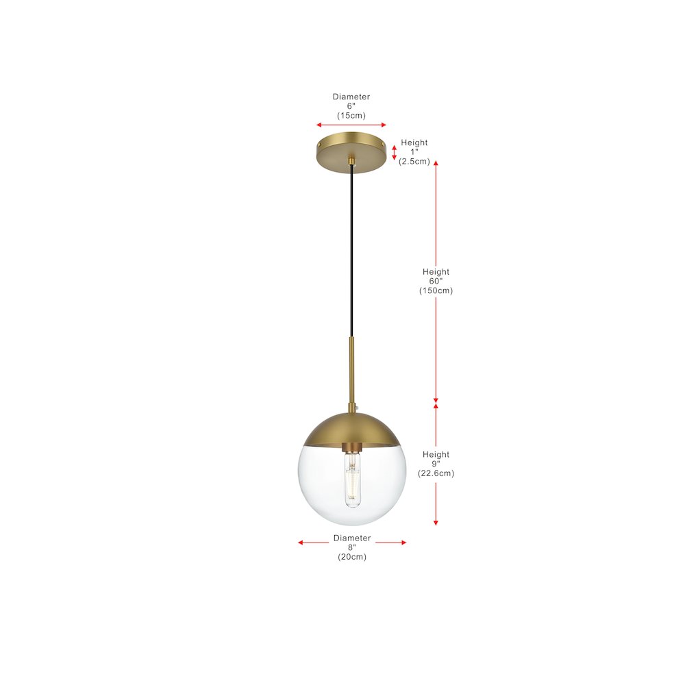 Eclipse 8 Inch Pendant Clear Shade in Chrome. Picture 9