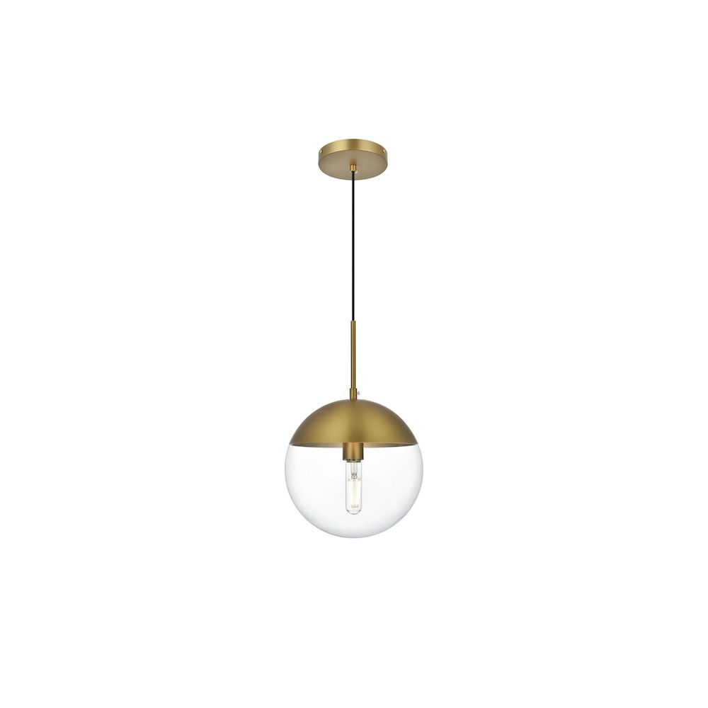 Eclipse 10 Inch Pendant Clear Shade in Chrome. Picture 1
