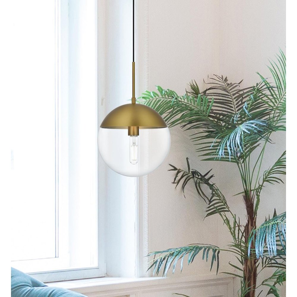 Eclipse 10 Inch Pendant Clear Shade in Chrome. Picture 2