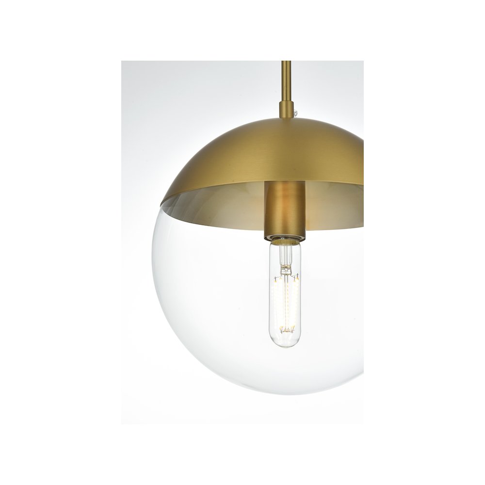 Eclipse 10 Inch Pendant Clear Shade in Chrome. Picture 4