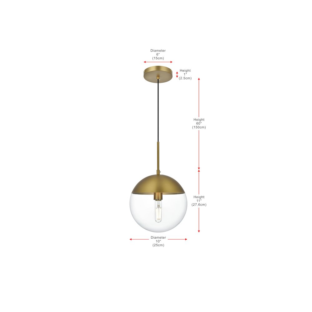 Eclipse 10 Inch Pendant Clear Shade in Chrome. Picture 9