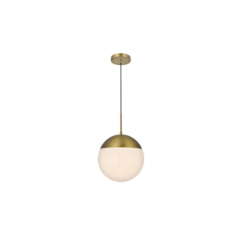 Eclipse 12 Inch Pendant Frosted White Shade in Satin Gold. Picture 1