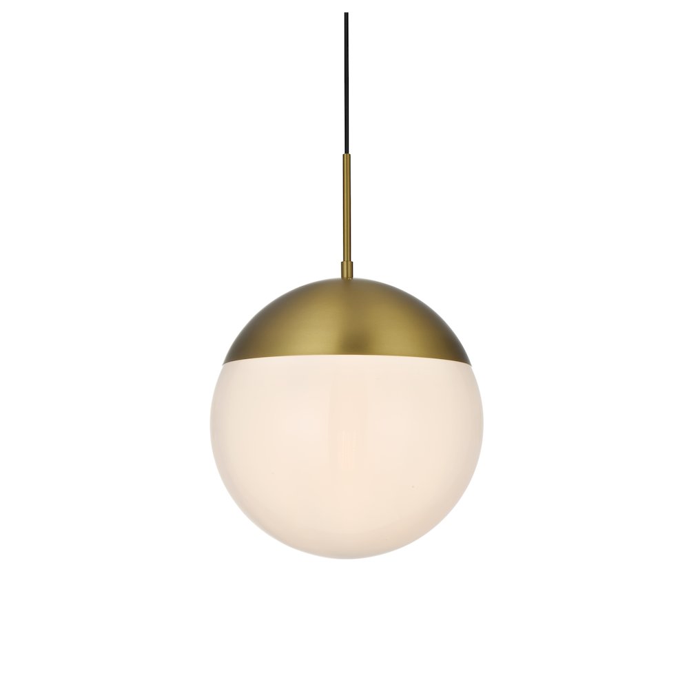 Eclipse 12 Inch Pendant Frosted White Shade in Satin Gold. Picture 3