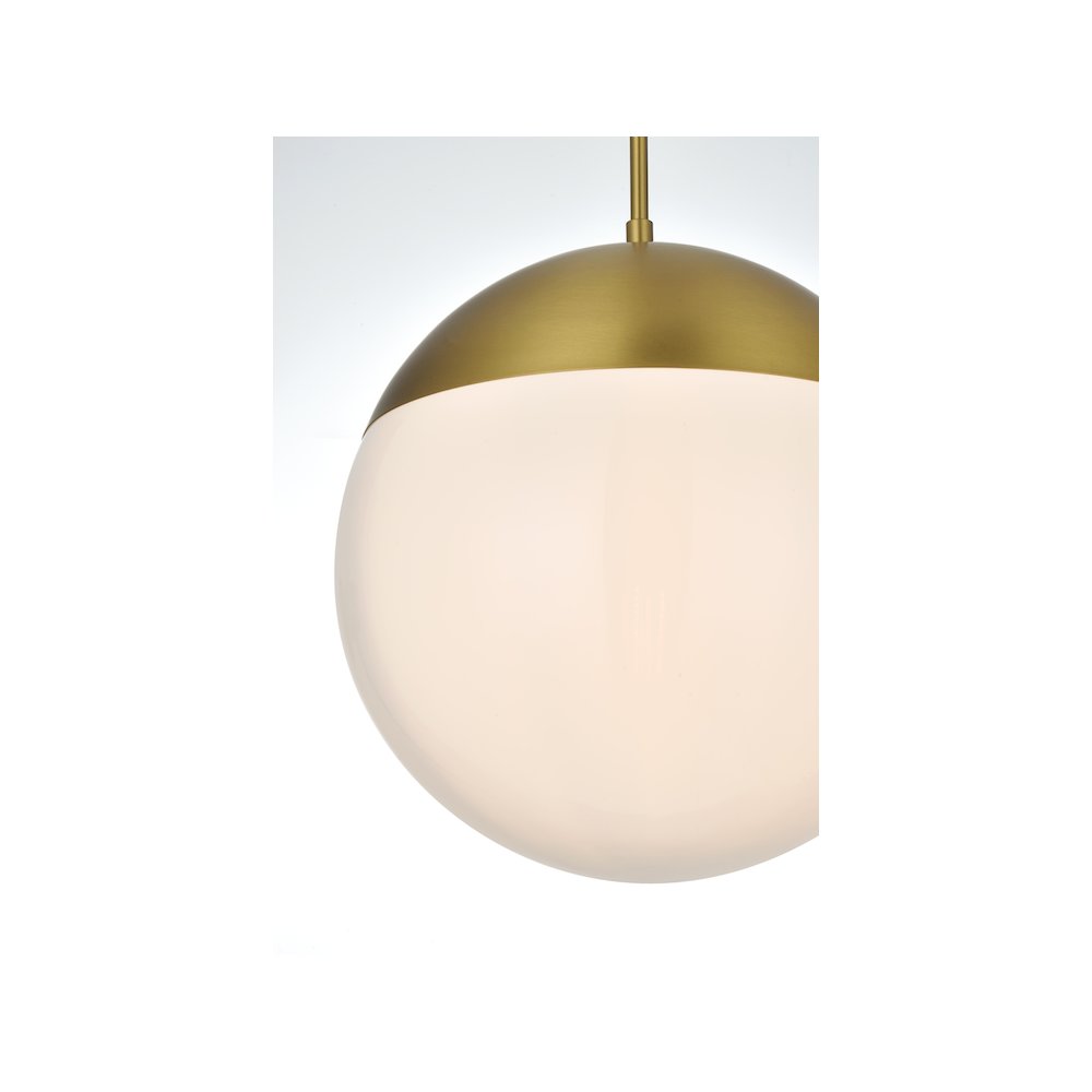Eclipse 12 Inch Pendant Frosted White Shade in Satin Gold. Picture 4