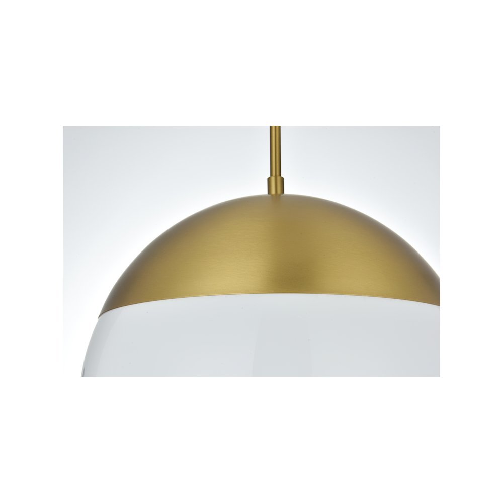 Eclipse 12 Inch Pendant Frosted White Shade in Satin Gold. Picture 5