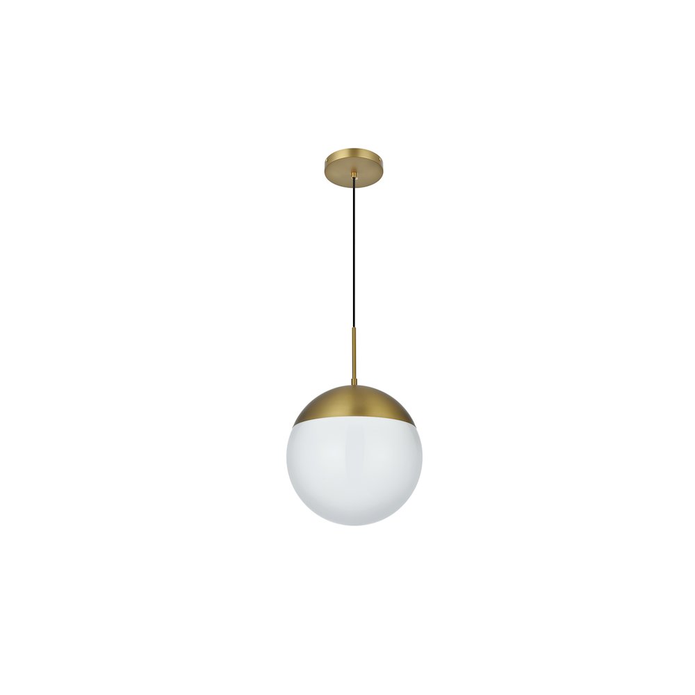 Eclipse 12 Inch Pendant Frosted White Shade in Satin Gold. Picture 8