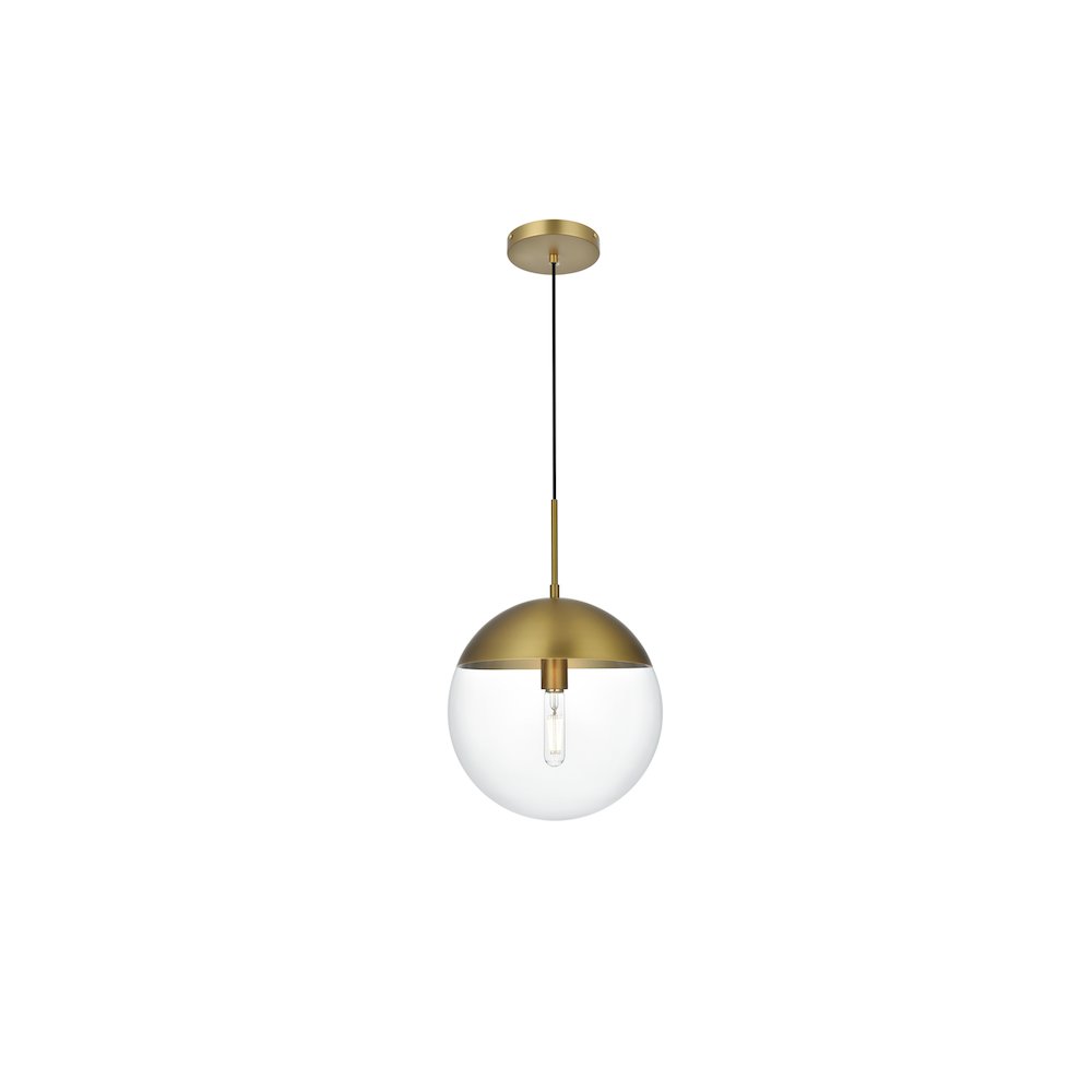 Eclipse 12 Inch Pendant Clear Shade in Chrome. Picture 1