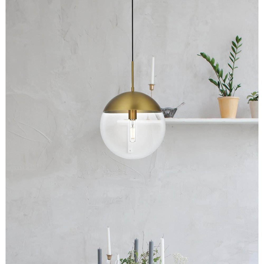 Eclipse 12 Inch Pendant Clear Shade in Chrome. Picture 2