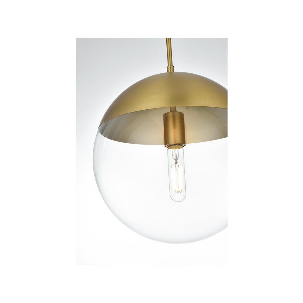 Eclipse 12 Inch Pendant Clear Shade in Chrome. Picture 4