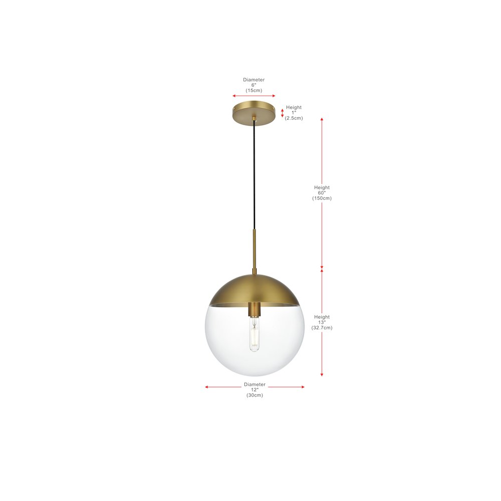 Eclipse 12 Inch Pendant Clear Shade in Chrome. Picture 9
