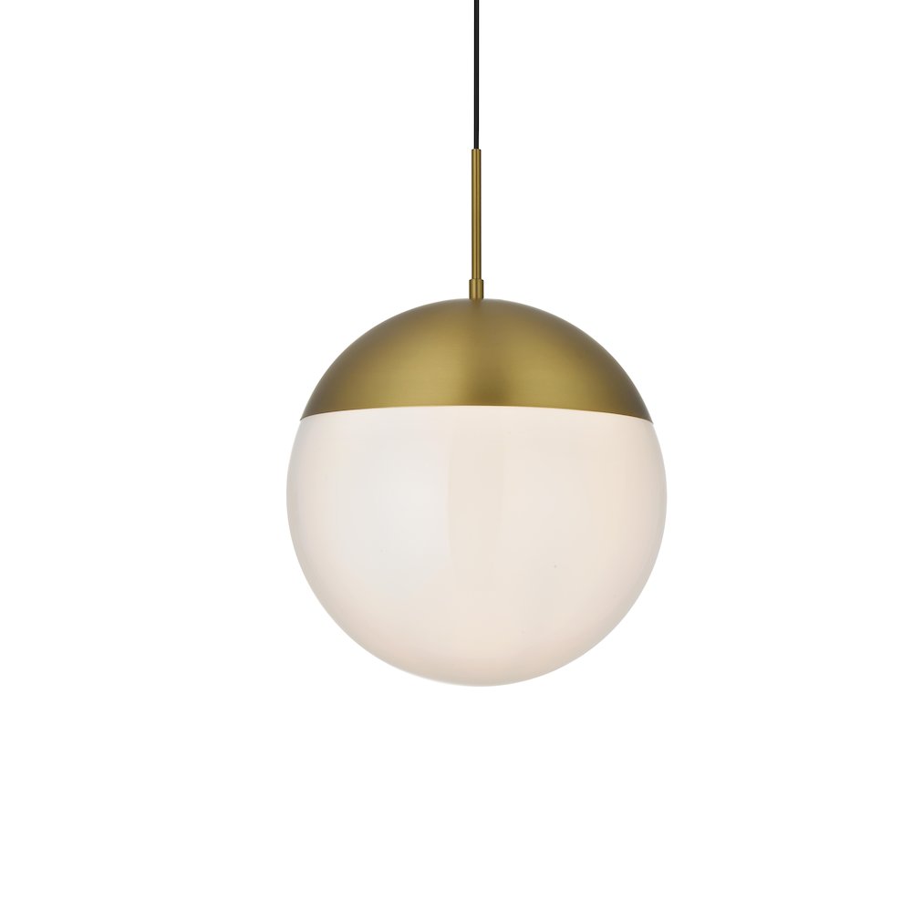 Eclipse 14 Inch Pendant Frosted White Shade in Satin Gold. Picture 3
