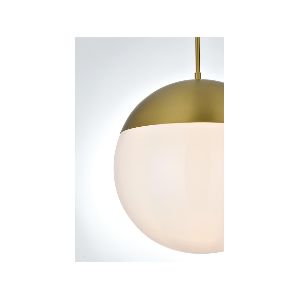 Eclipse 14 Inch Pendant Frosted White Shade in Satin Gold. Picture 4