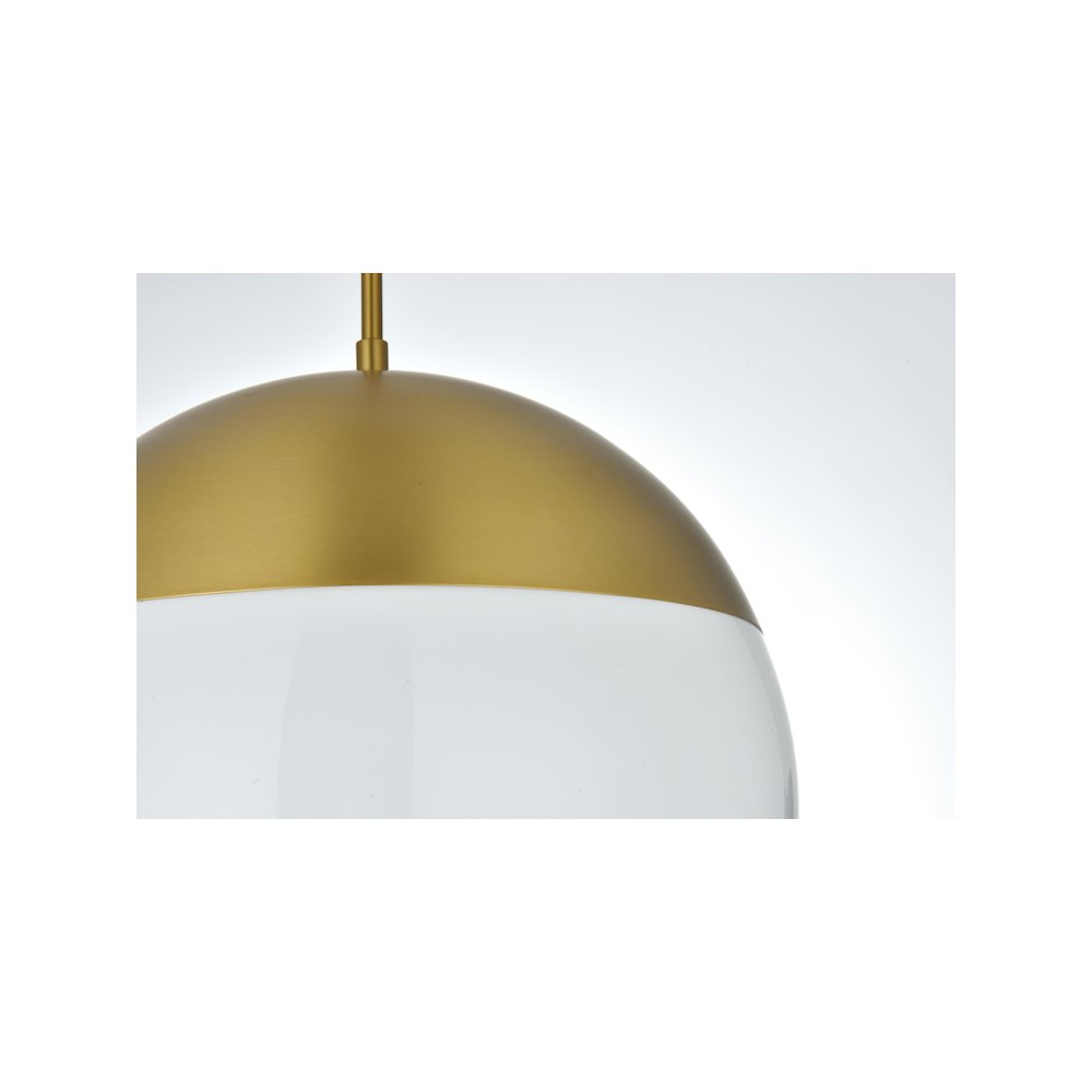 Eclipse 14 Inch Pendant Frosted White Shade in Satin Gold. Picture 5