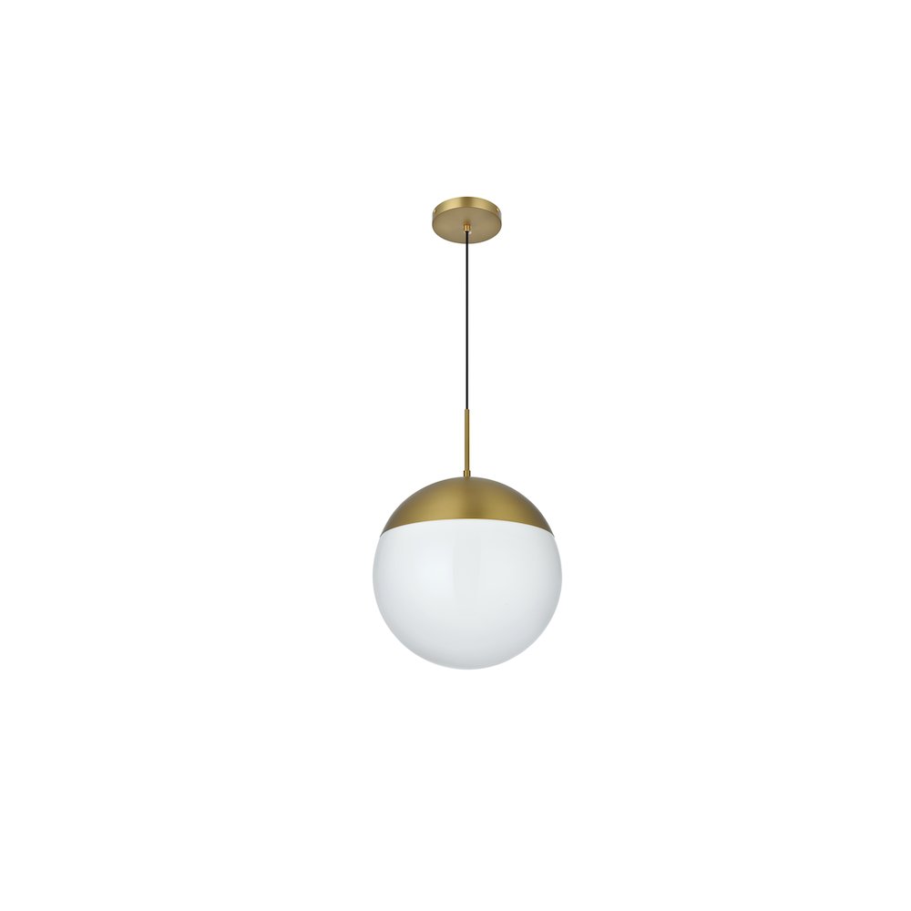 Eclipse 14 Inch Pendant Frosted White Shade in Satin Gold. Picture 8