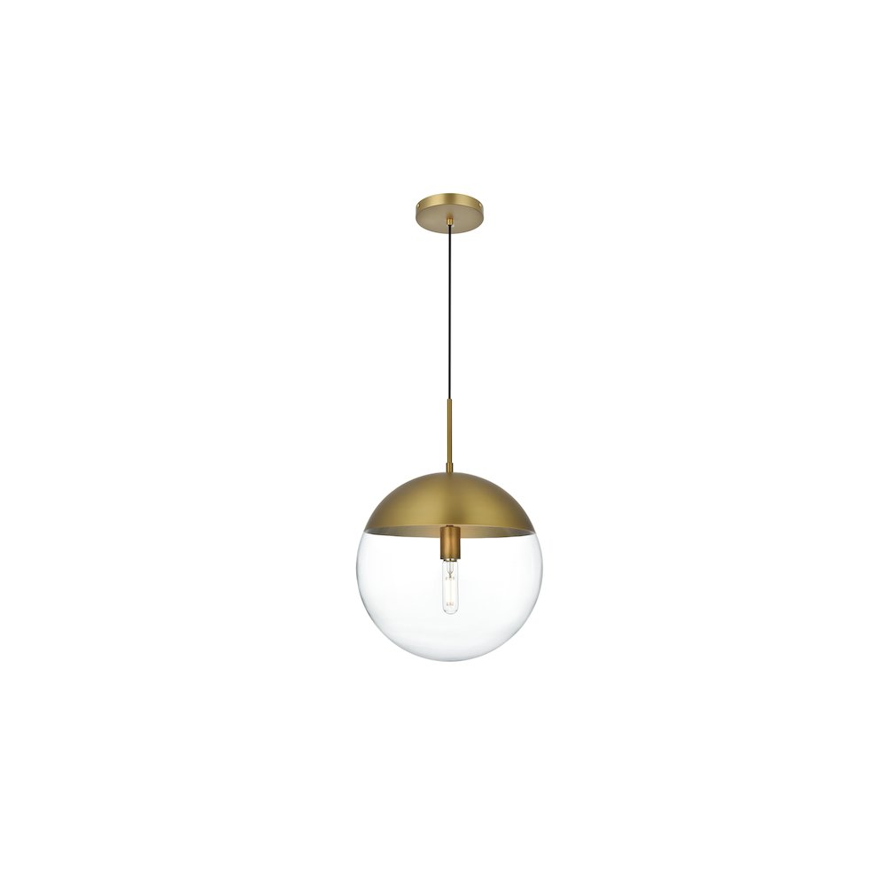 Eclipse 14 Inch Pendant Clear Shade in Chrome. Picture 1