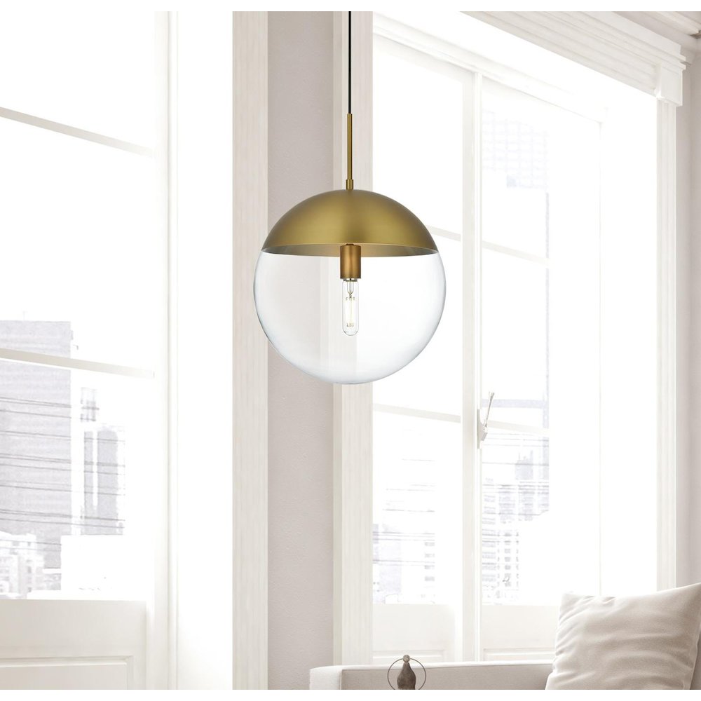 Eclipse 14 Inch Pendant Clear Shade in Chrome. Picture 2