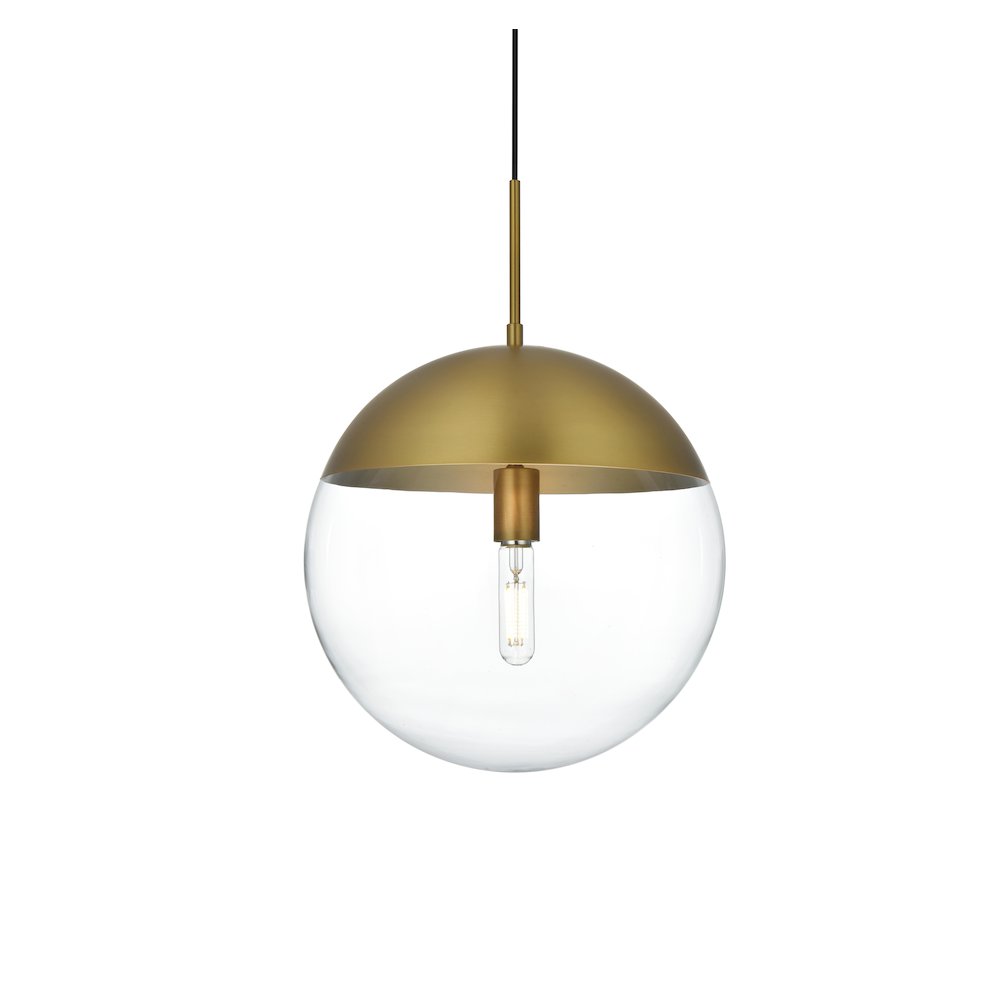 Eclipse 14 Inch Pendant Clear Shade in Chrome. Picture 3
