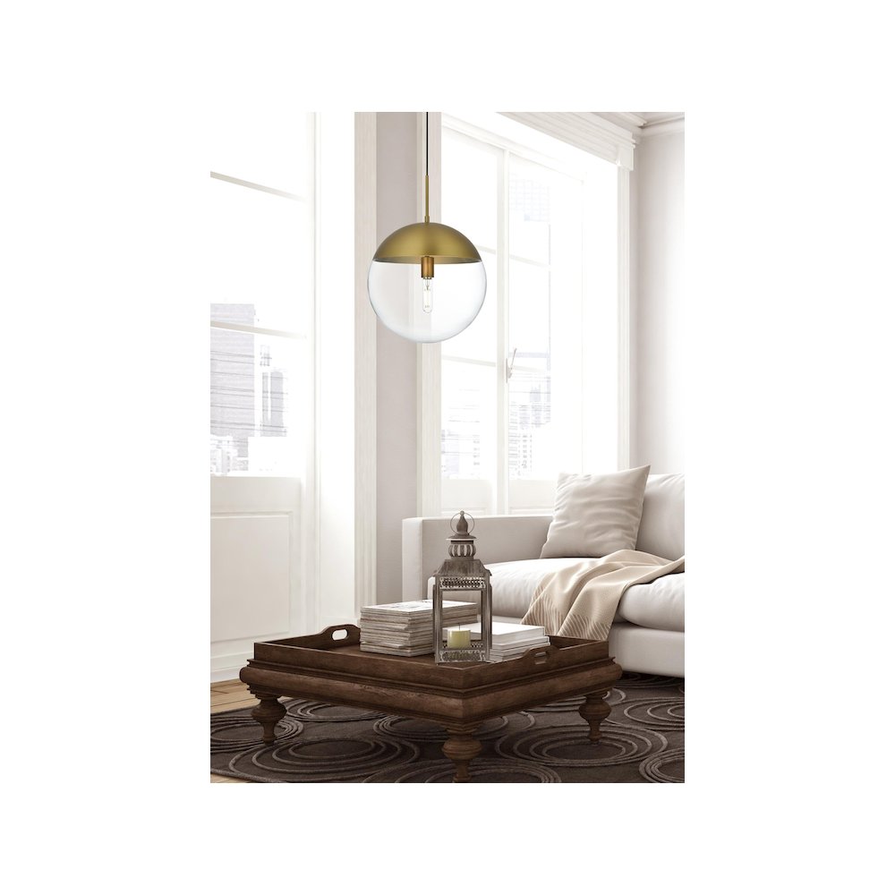 Eclipse 14 Inch Pendant Clear Shade in Chrome. Picture 10