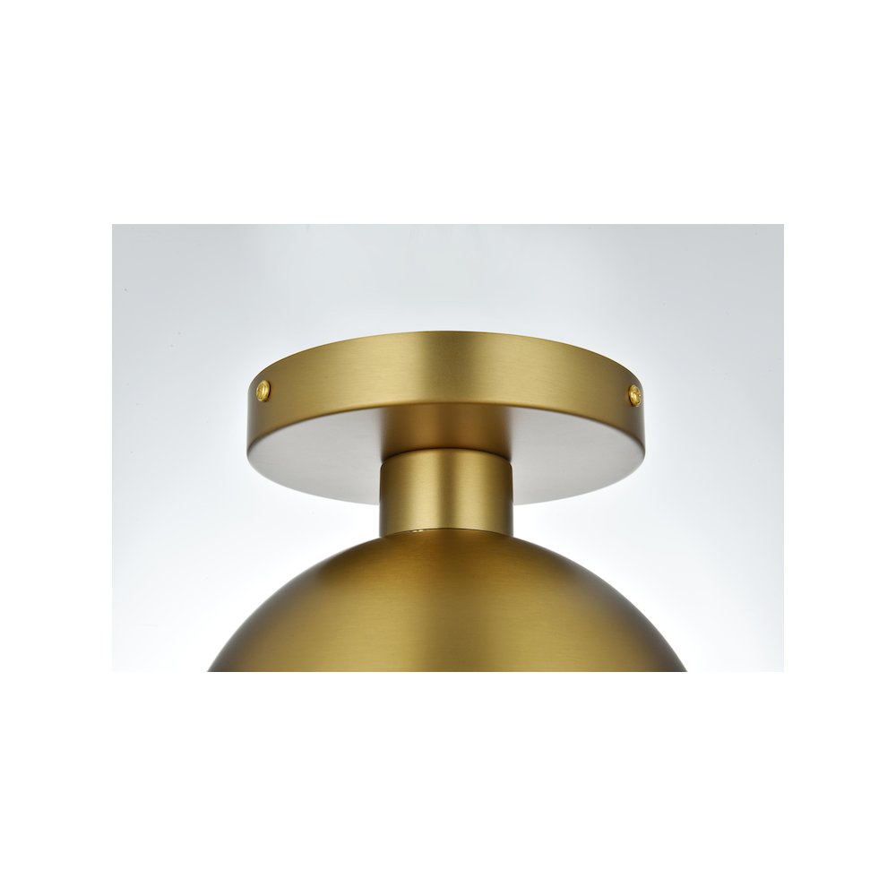 Eclipse 8 Inch Flush Mount Frosted White Shade in Satin Gold. Picture 6