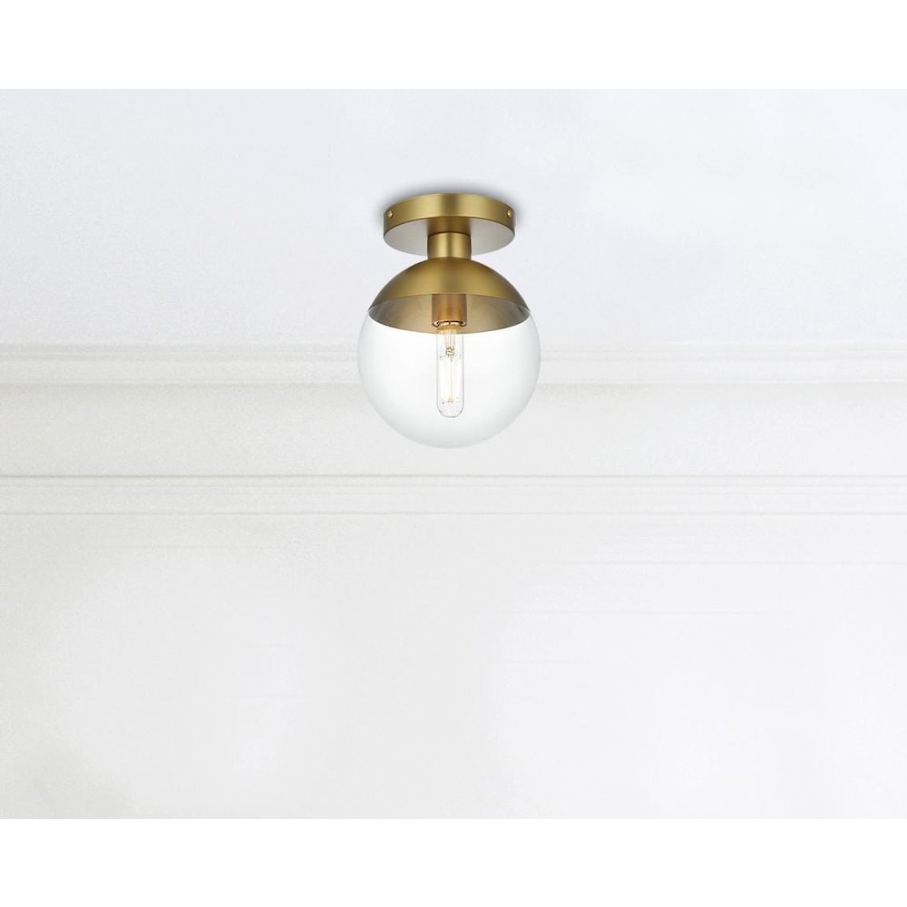 Eclipse 8 Inch Flush Mount Clear Shade in Chrome. Picture 2