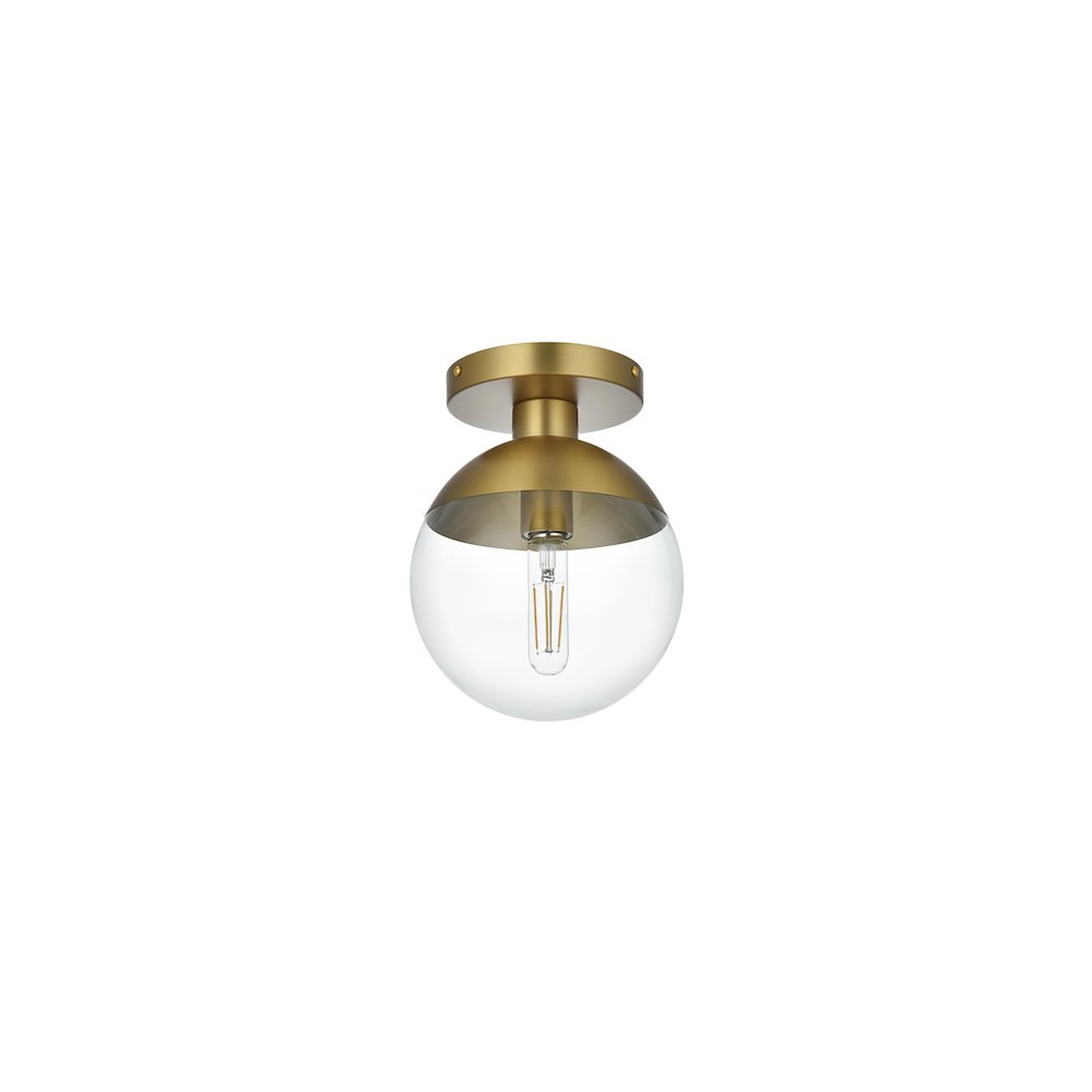 Eclipse 8 Inch Flush Mount Clear Shade in Chrome. Picture 7