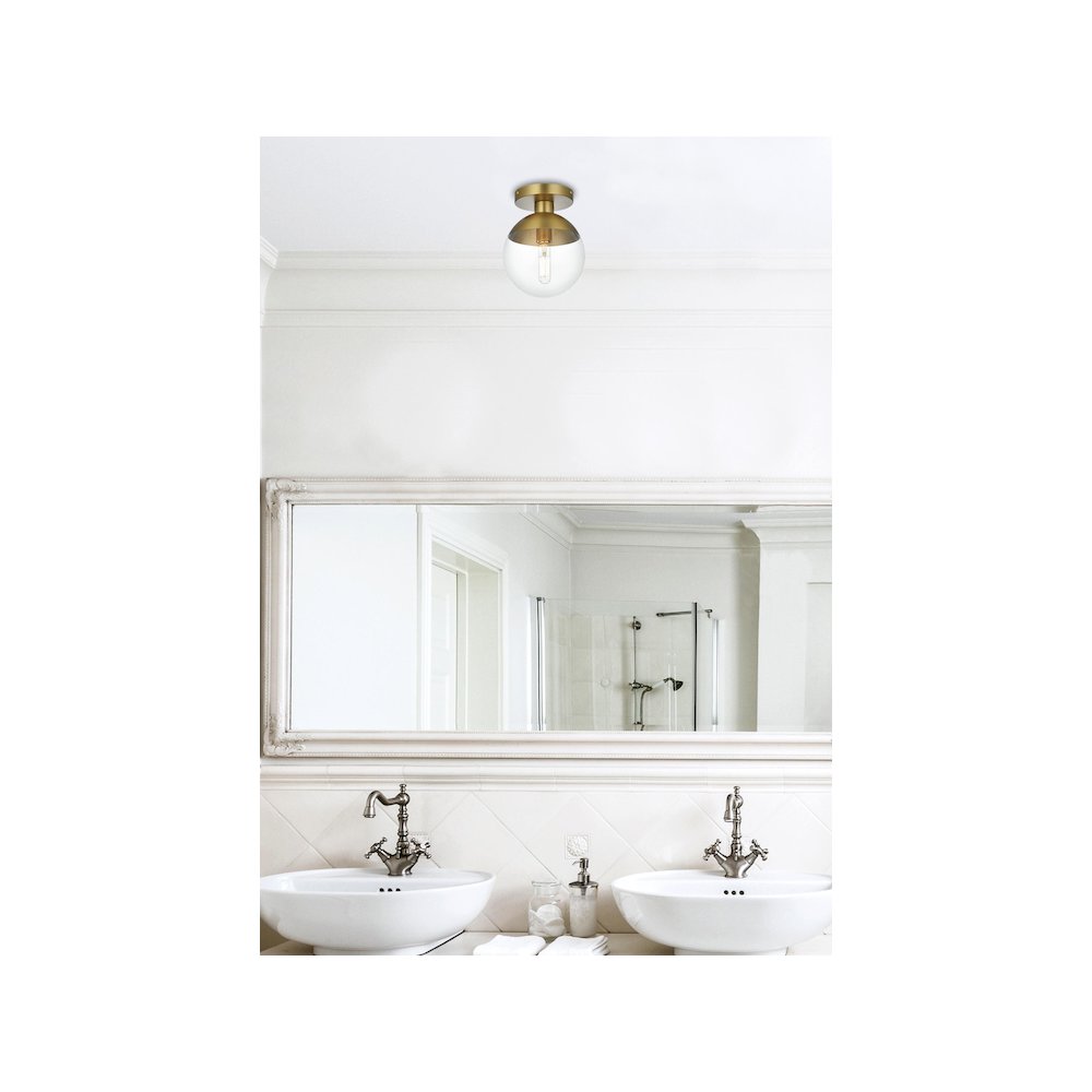 Eclipse 8 Inch Flush Mount Clear Shade in Chrome. Picture 9