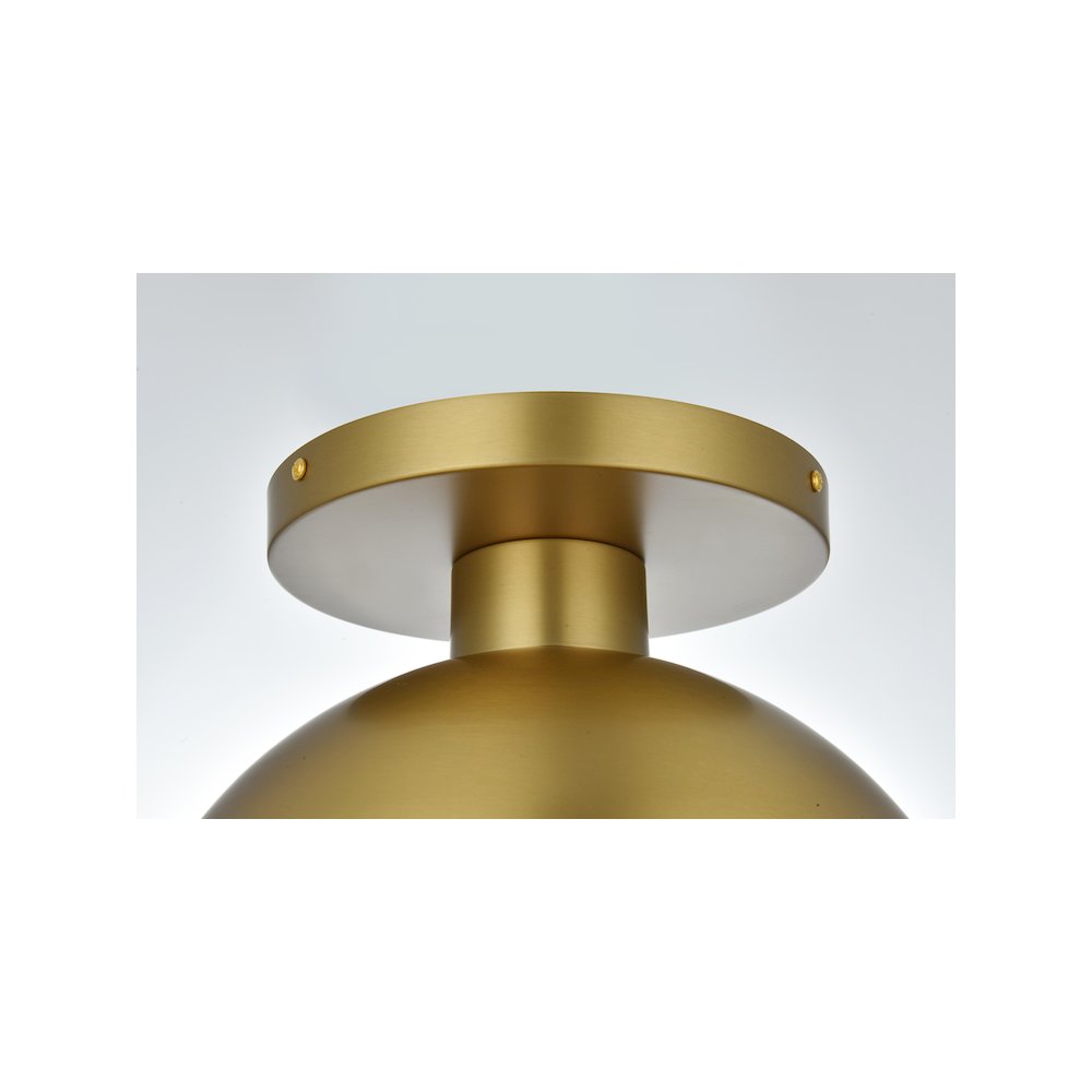 Eclipse 12 Inch Flush Mount Frosted White Shade in Satin Gold. Picture 4