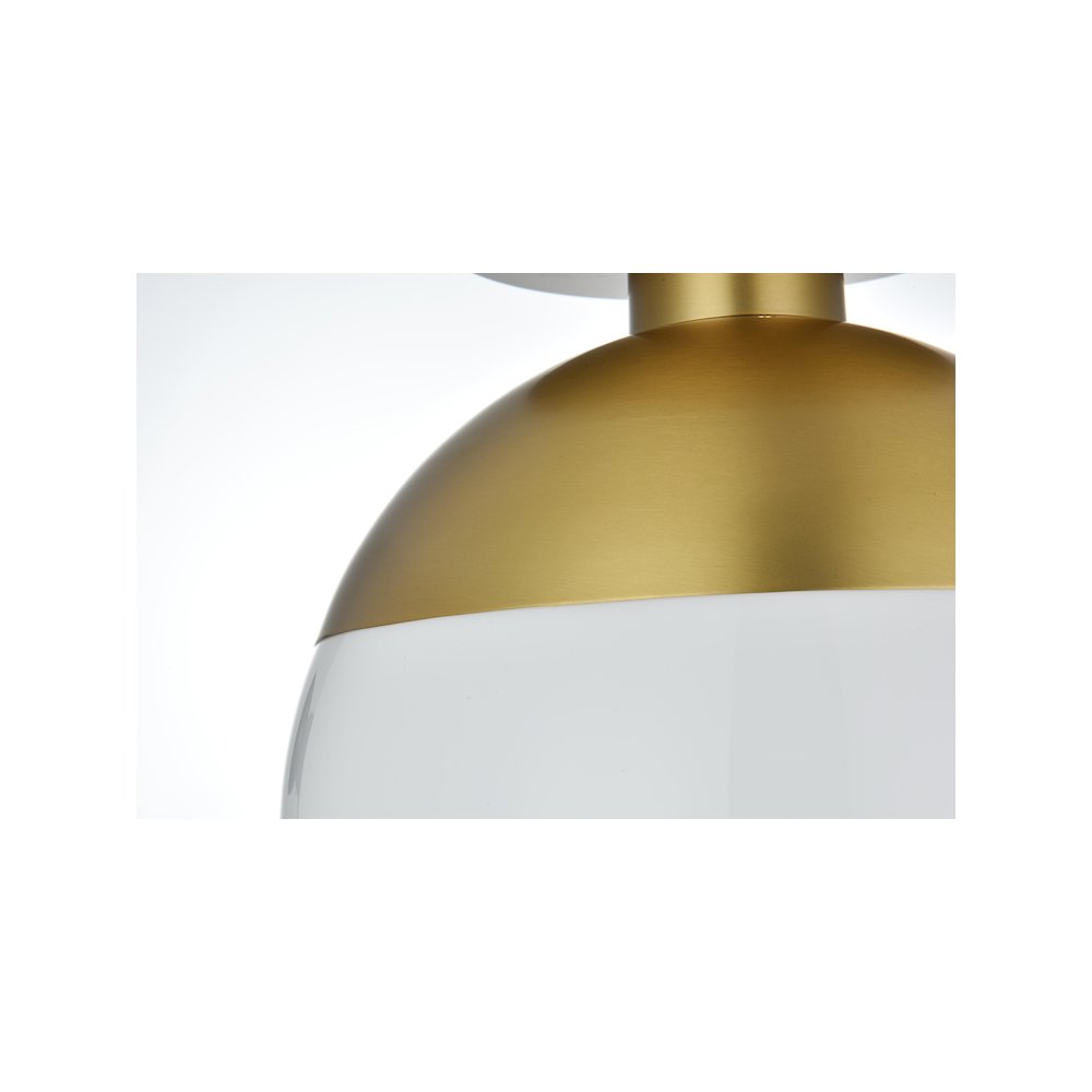 Eclipse 12 Inch Flush Mount Frosted White Shade in Satin Gold. Picture 5
