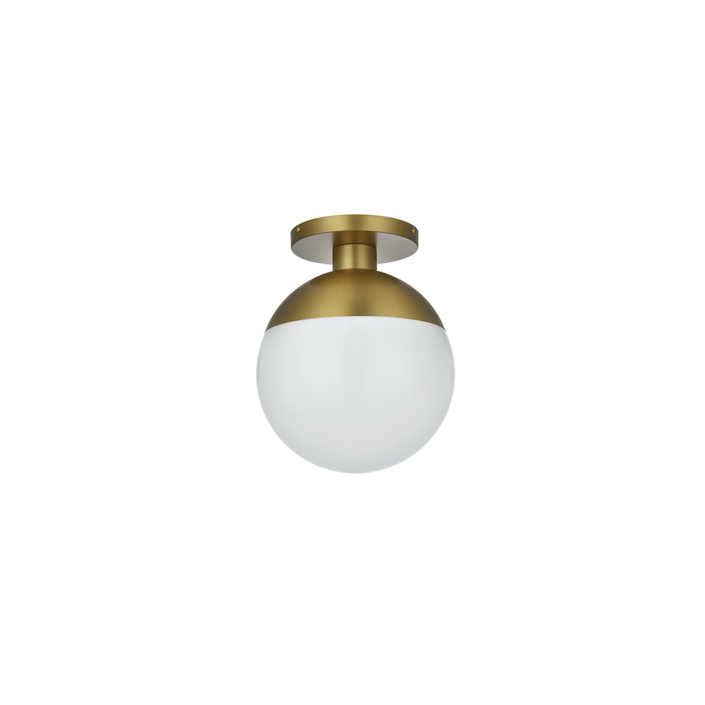 Eclipse 12 Inch Flush Mount Frosted White Shade in Satin Gold. Picture 7