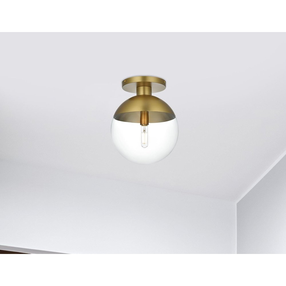 Eclipse 12 Inch Flush Mount Clear Shade in Chrome. Picture 2
