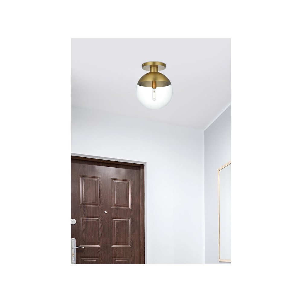 Eclipse 12 Inch Flush Mount Clear Shade in Chrome. Picture 9