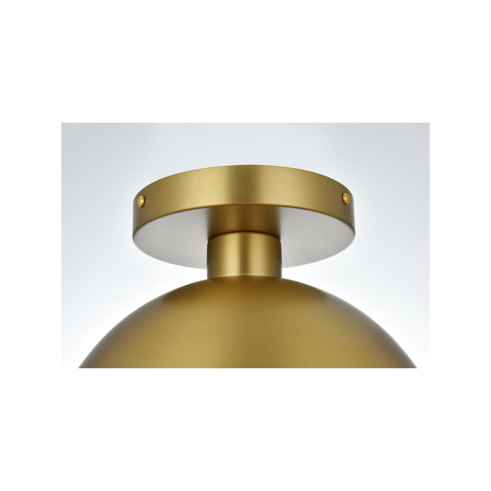 Eclipse 10 Inch Flush Mount Frosted White Shade in Satin Gold. Picture 4