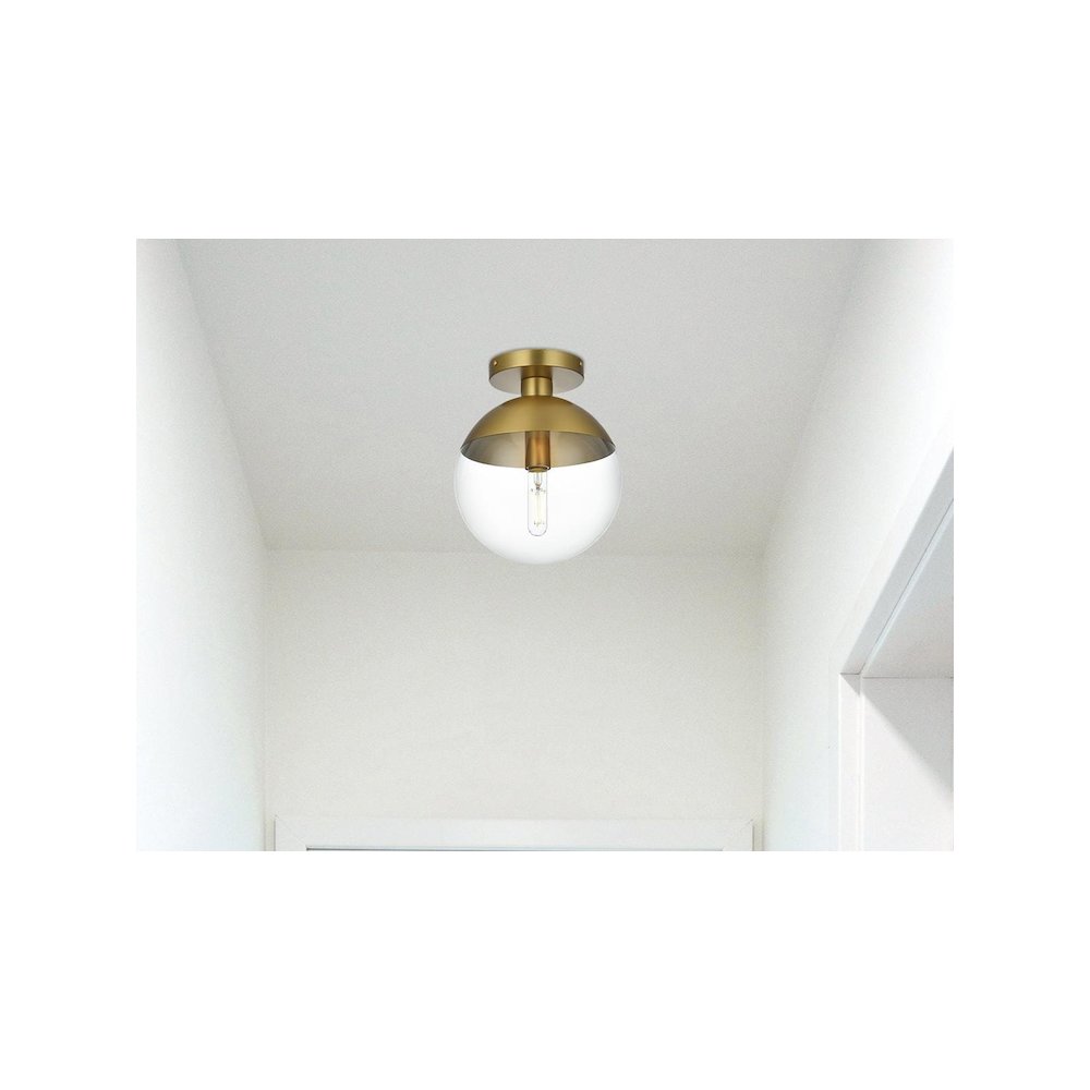Eclipse 10 Inch Flush Mount Clear Shade in Chrome. Picture 2