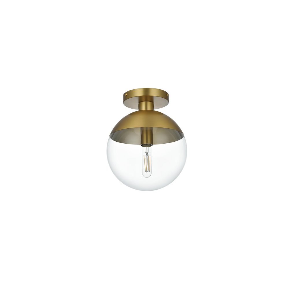 Eclipse 10 Inch Flush Mount Clear Shade in Chrome. Picture 7