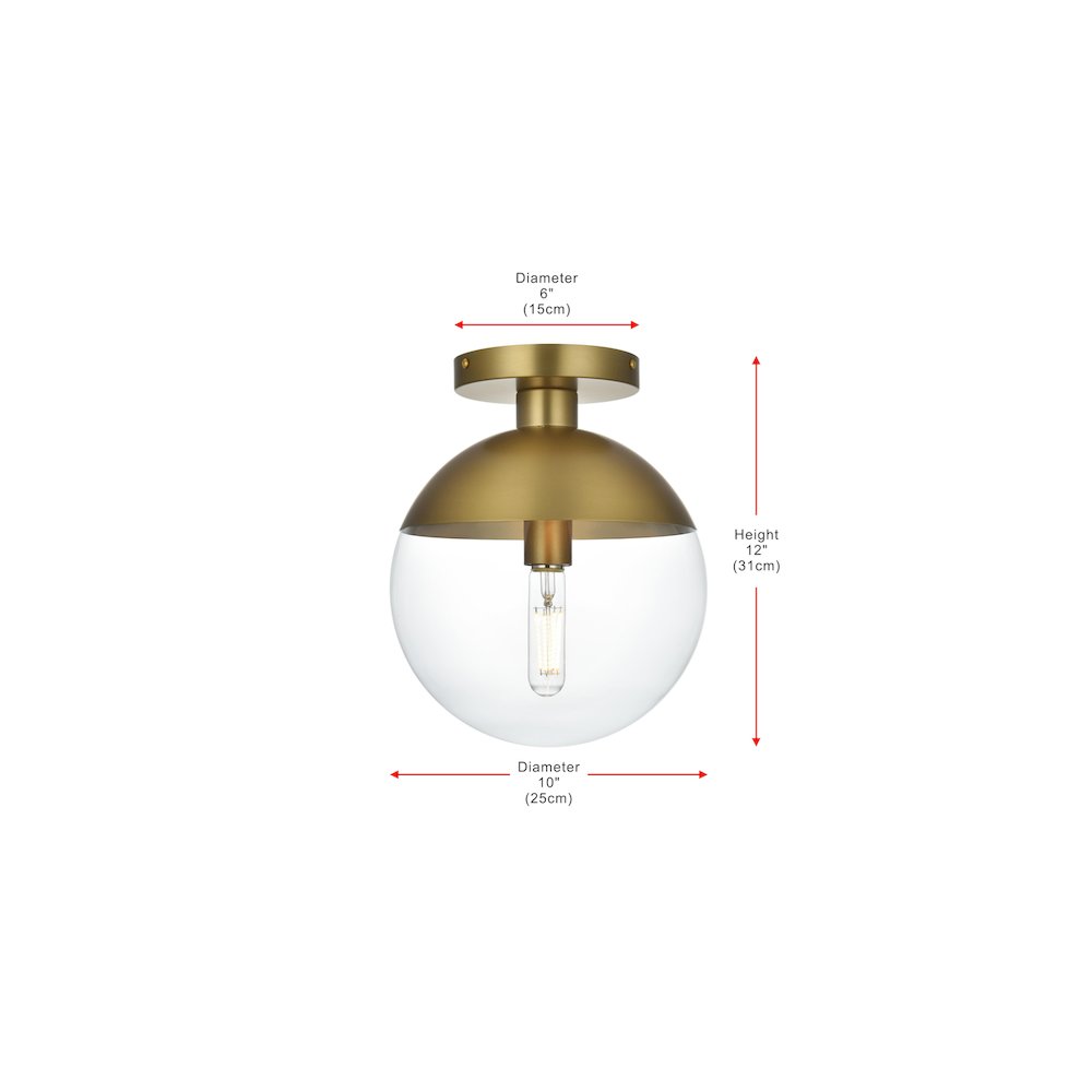 Eclipse 10 Inch Flush Mount Clear Shade in Chrome. Picture 8