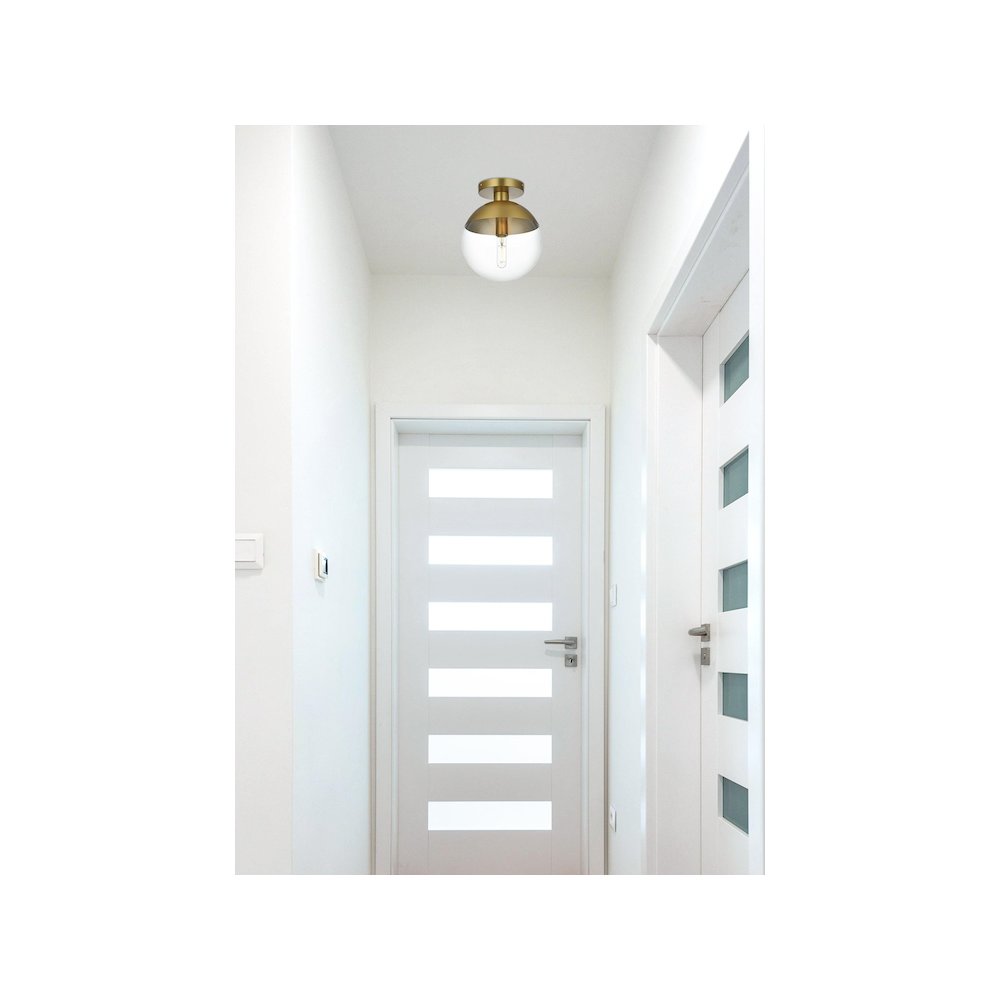 Eclipse 10 Inch Flush Mount Clear Shade in Chrome. Picture 9
